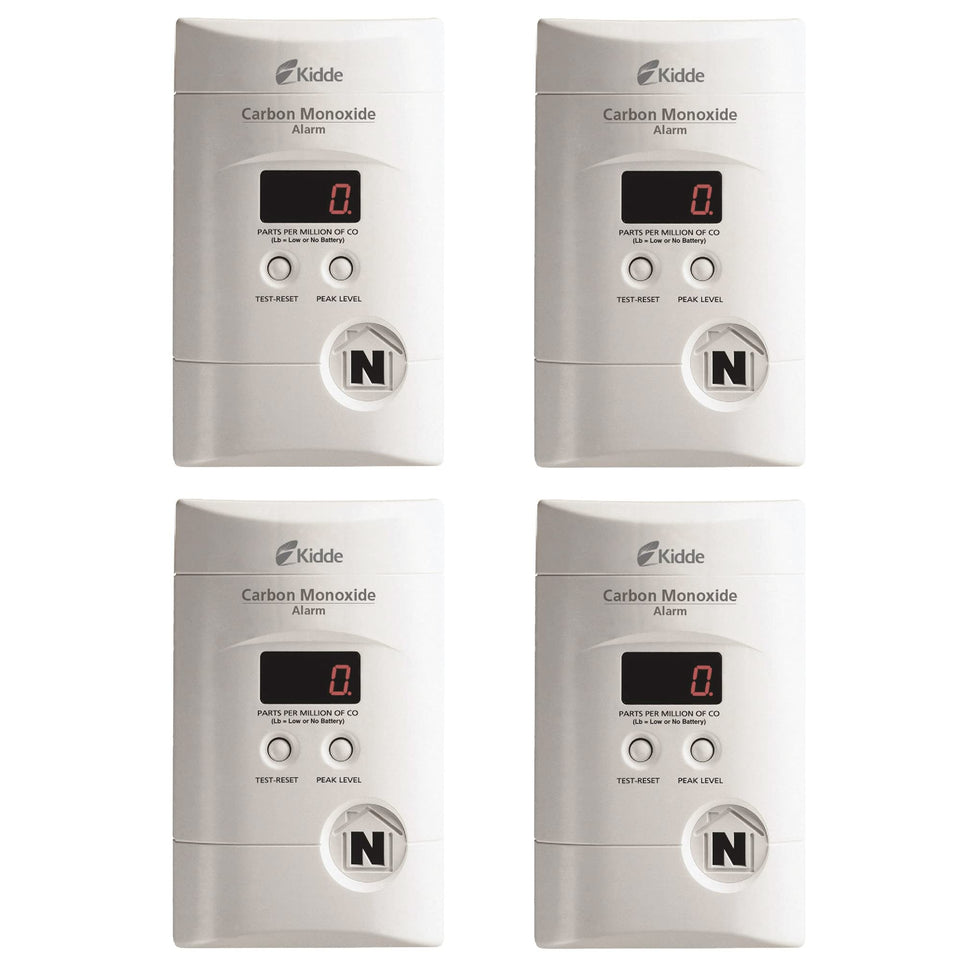Kidde CO detector plugged into a wall outlet for continuous home safety.