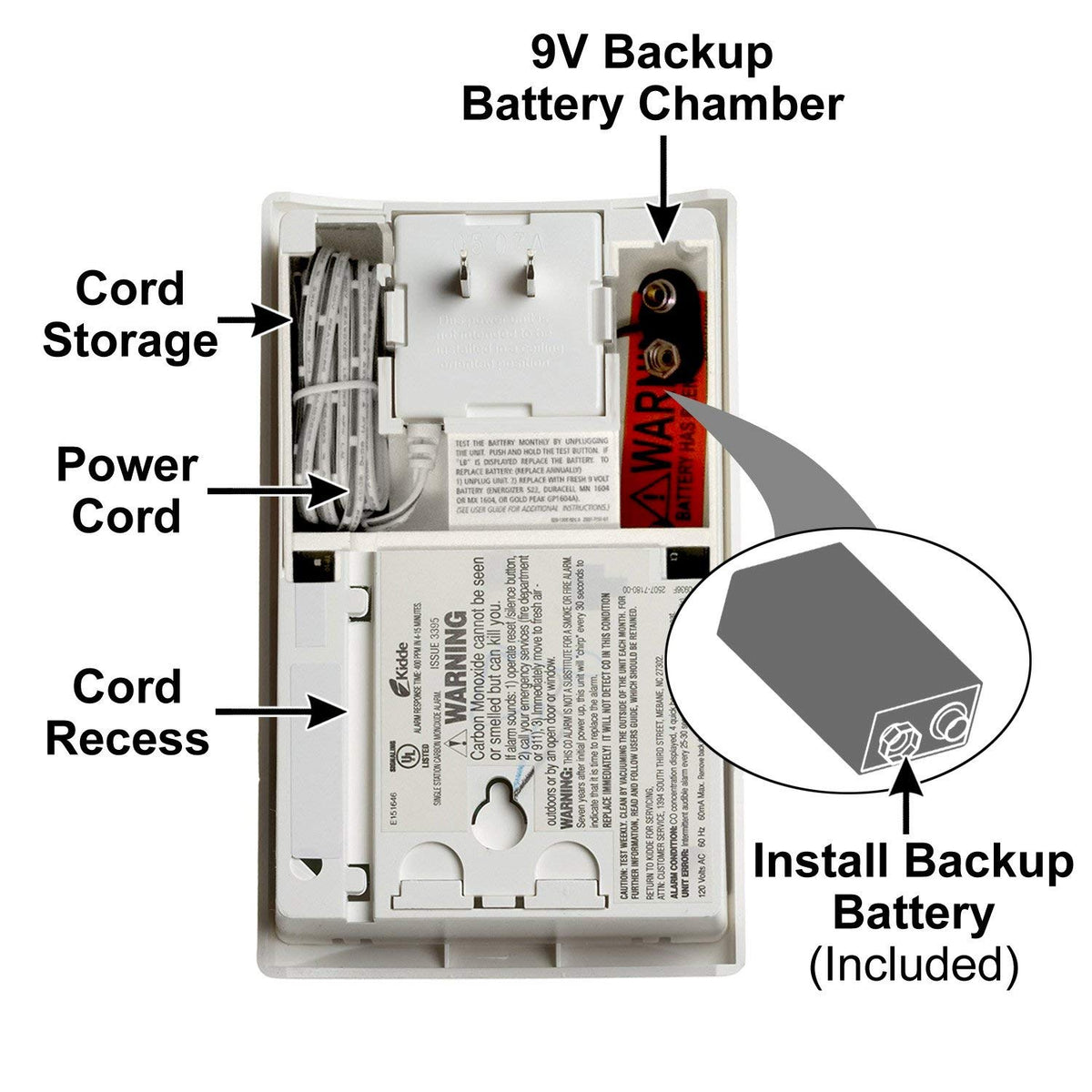 Kidde CO detector offers wall-mount or tabletop installation for flexible placement