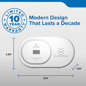 Kidde COB Test/Hush button enables quick checks or silencing alerts