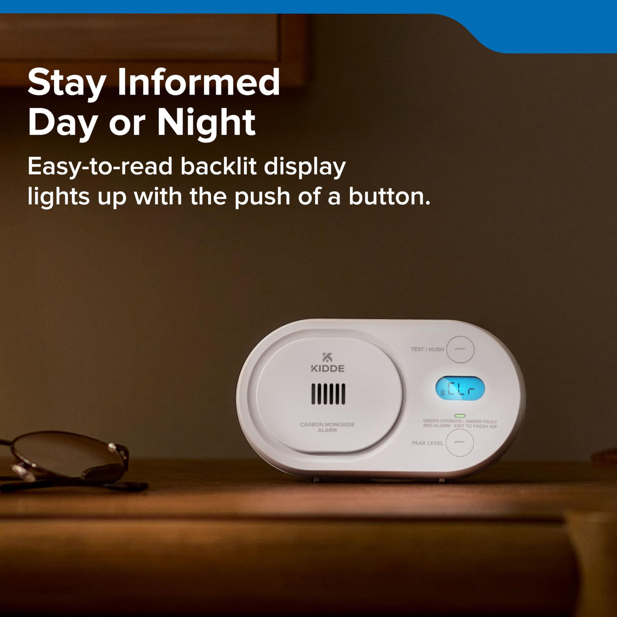 Kidde COBD can be wall-mounted or placed on a table for flexibility