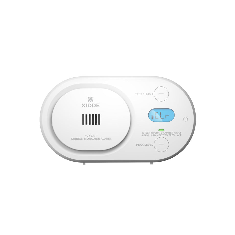 Kidde COBDL10 front view showing compact CO detector ready for home use