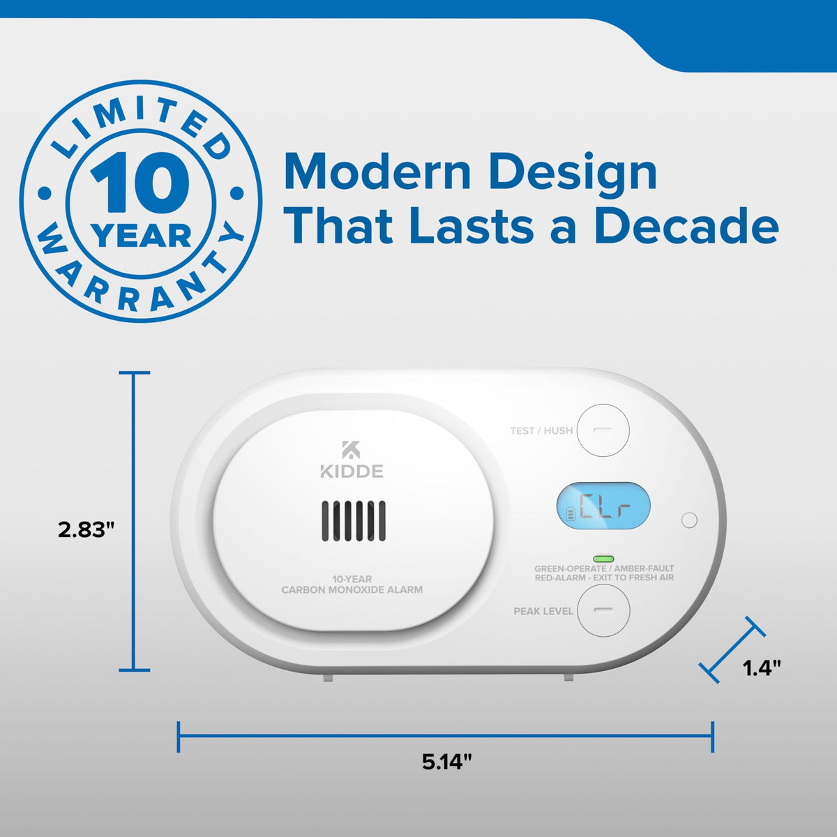 Kidde COBDL10 UL 2034 fifth edition label confirms compliance