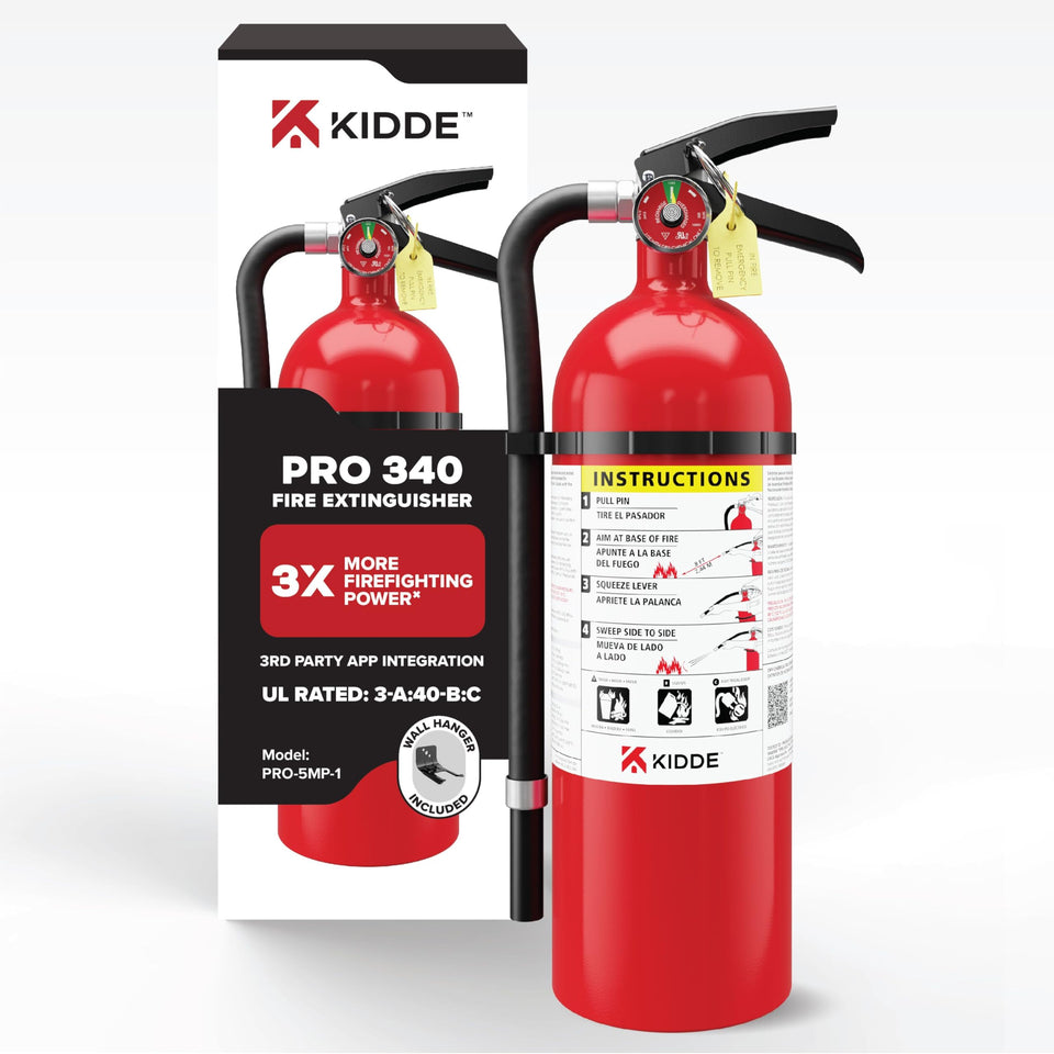 Kidde commercial extinguisher for office use with multi-angle discharge.