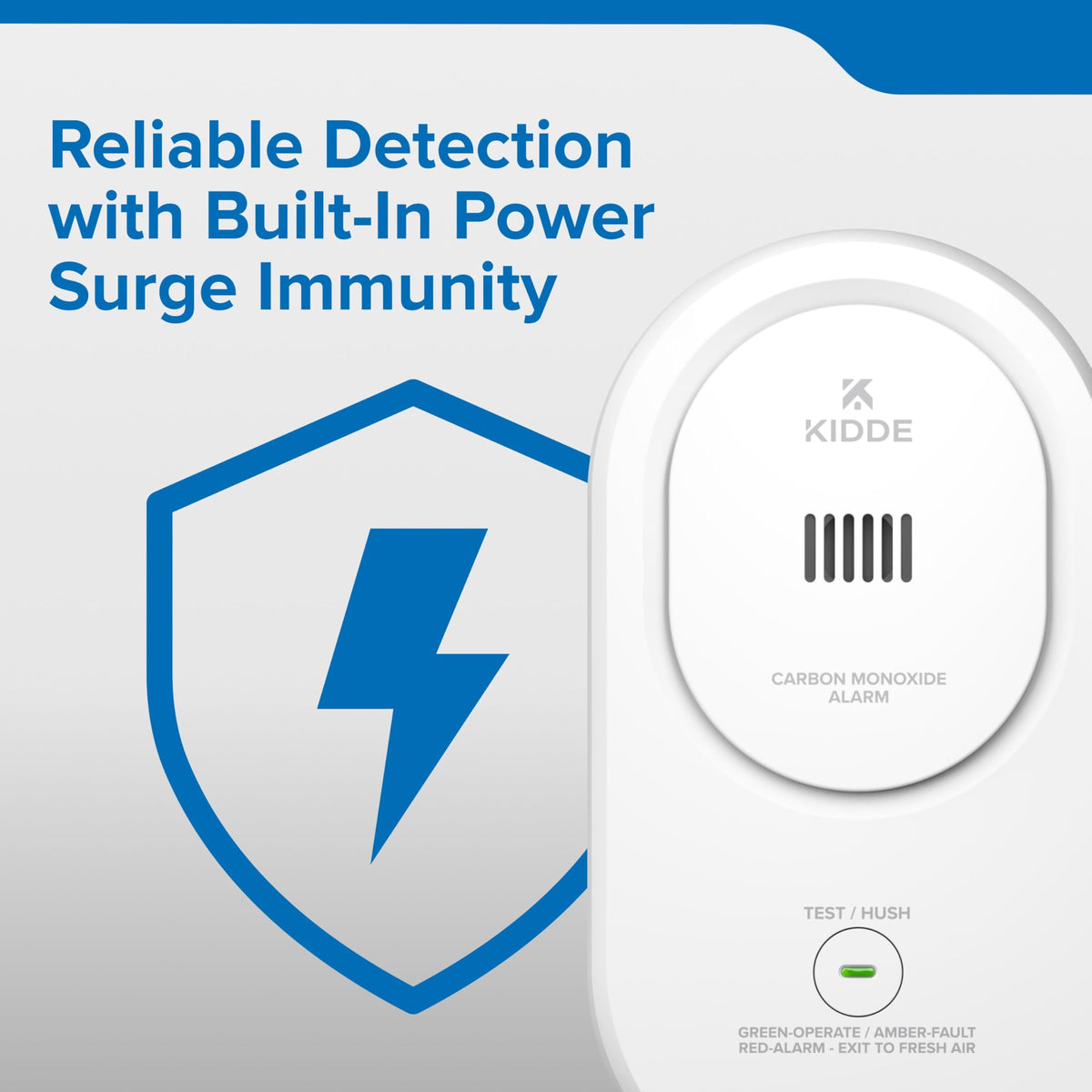 Kidde COP includes AA battery backup for operation during outages.