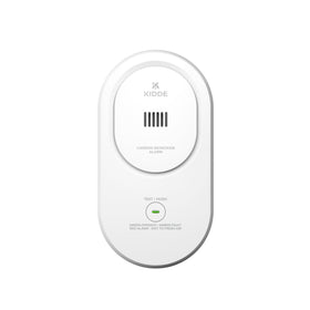 Kidde COP detector front view highlights compact plug-in design for home safety.