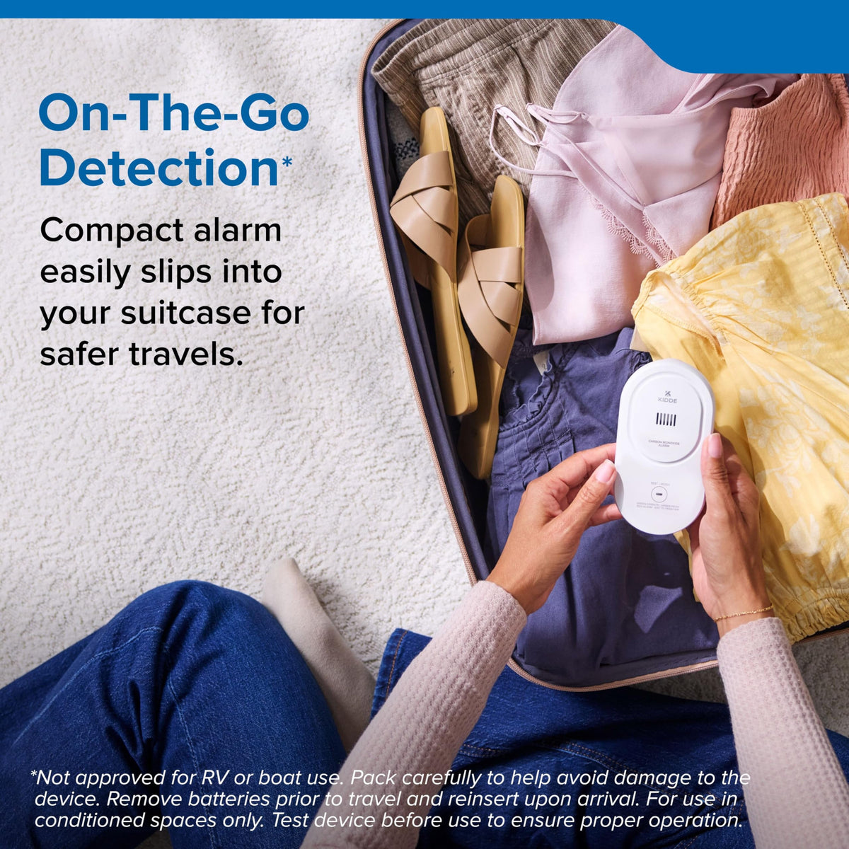 Kidde COP Test/Hush button for quick checks and silencing alerts.