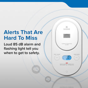 Kidde COPD CO detector compact and travel-ready for hotels or rentals.