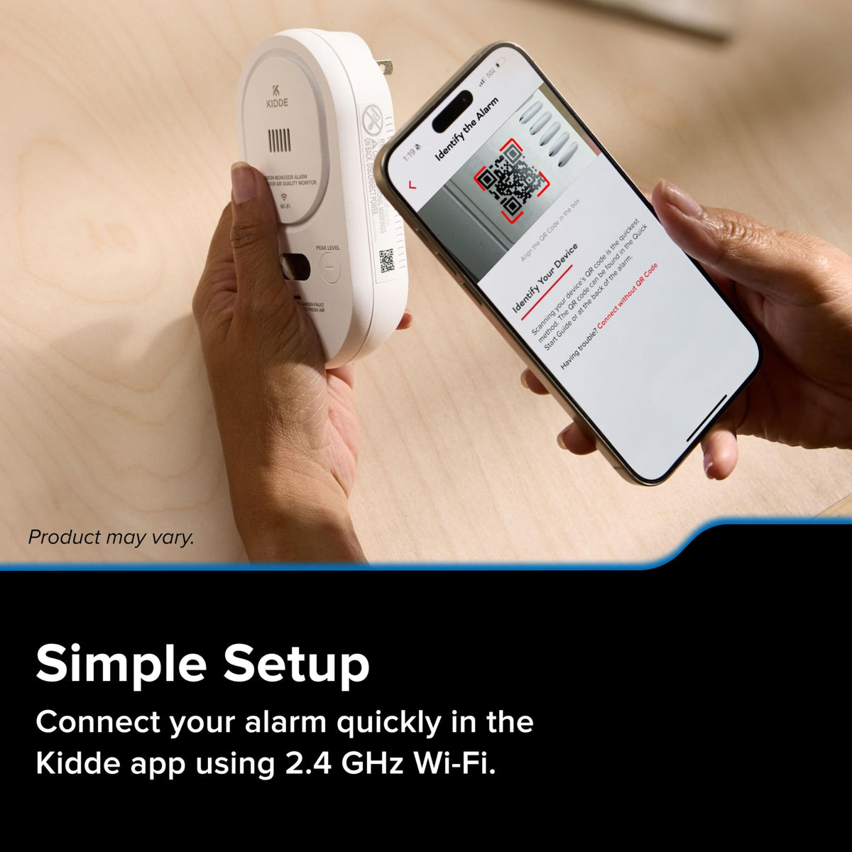 Kidde COPDW uses 2.4 GHz Wi-Fi for smart notifications