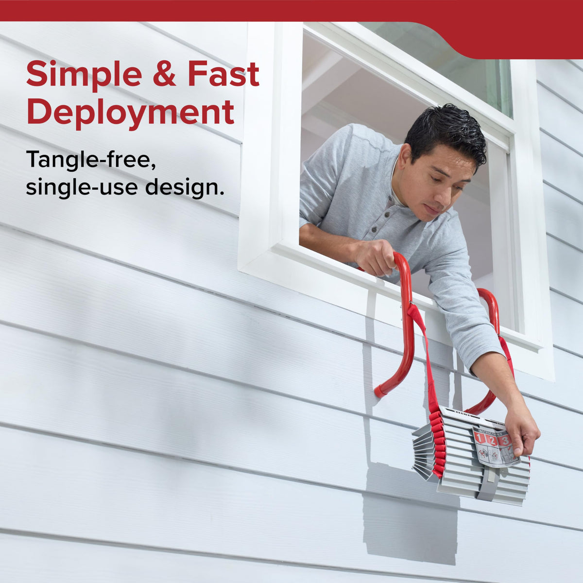 Kidde fire escape ladder compatible with casement windows for fast exit.