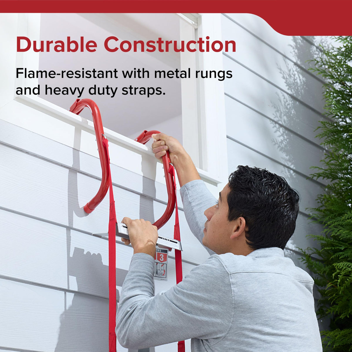Kidde ladder is flame-resistant for durable emergency use.