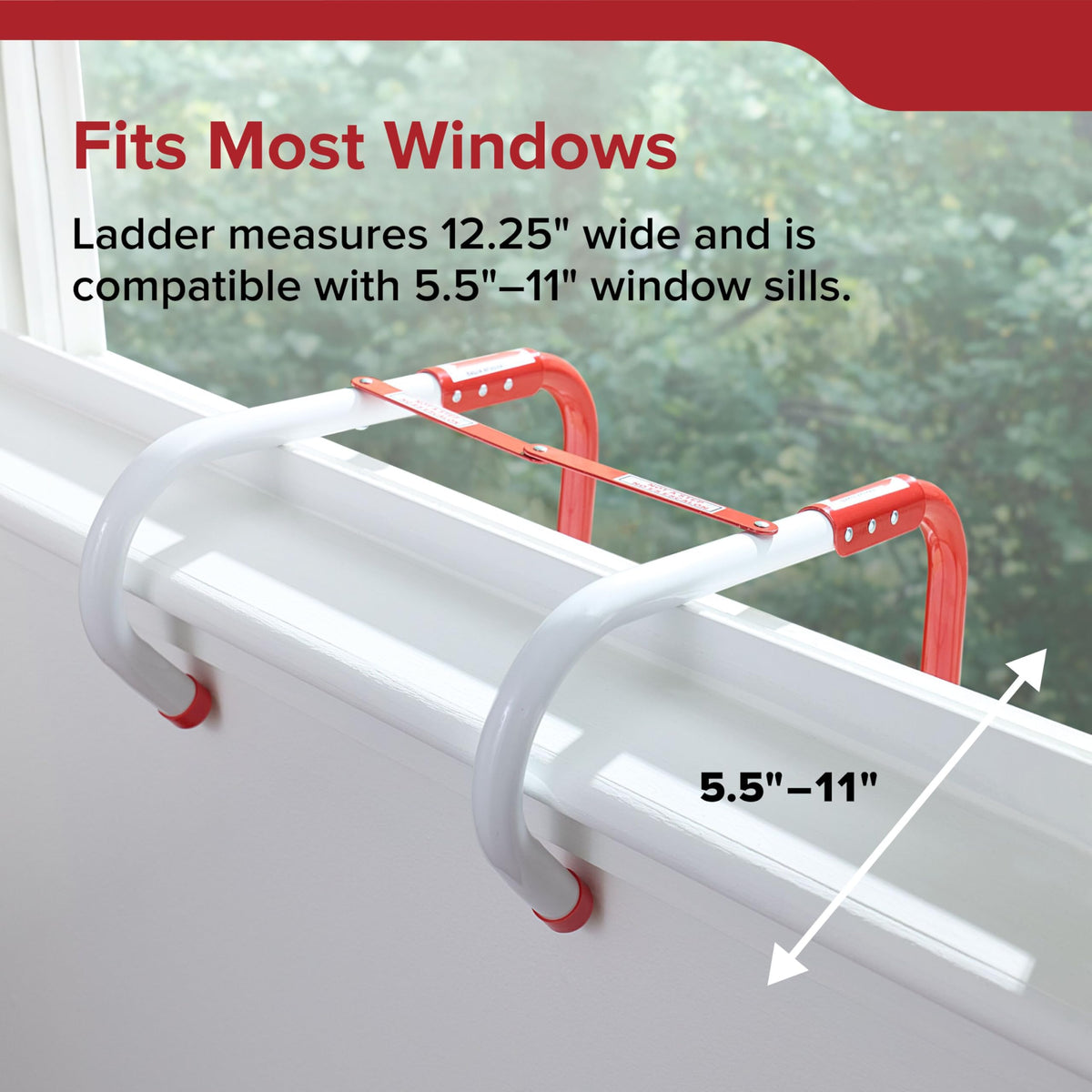 Kidde red nylon rails provide a firm grip along the sides.