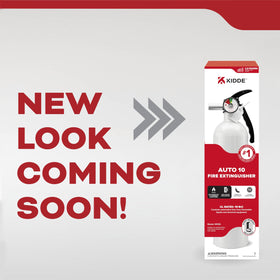 Kidde extinguisher delivers fast discharge for vehicle emergencies.