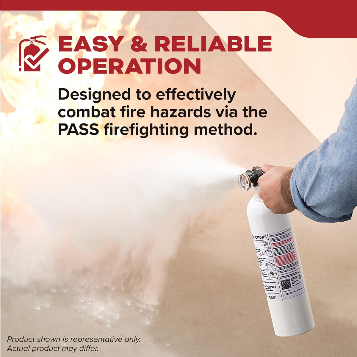 Kidde sodium bicarbonate agent weighs 2.9 pounds for vehicle fires.