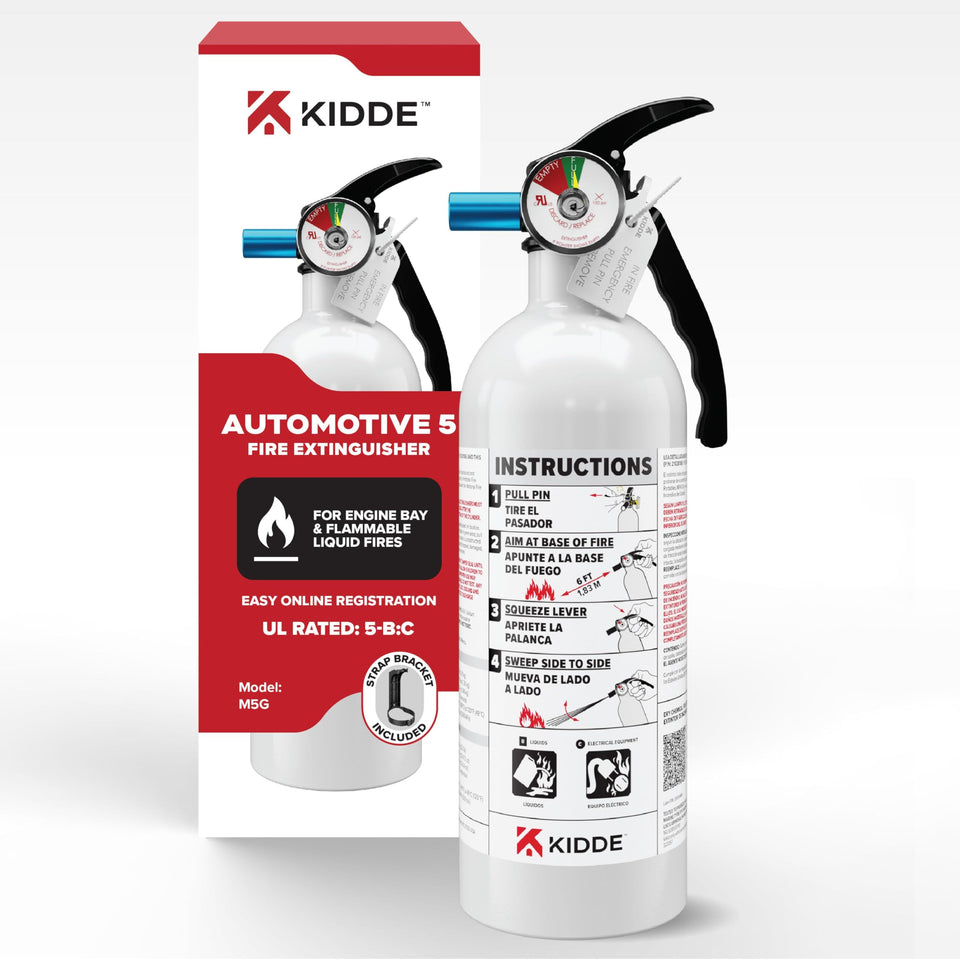 Kidde vehicle fire extinguisher 5BC ready for quick response in cars and trucks
