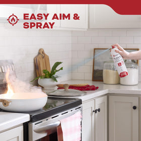 Kidde Flame Out Fire Spray lightweight canister supports everyday portable safety.