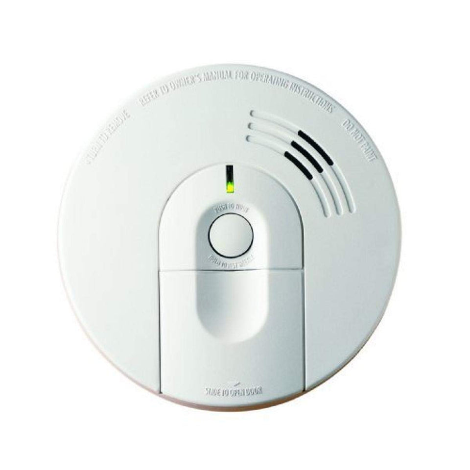 Kidde I4618 Firex hardwire smoke detector front view with battery backup for power outages