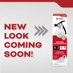 Kidde kitchen extinguisher nozzle design minimizes oil splash for safer aiming.