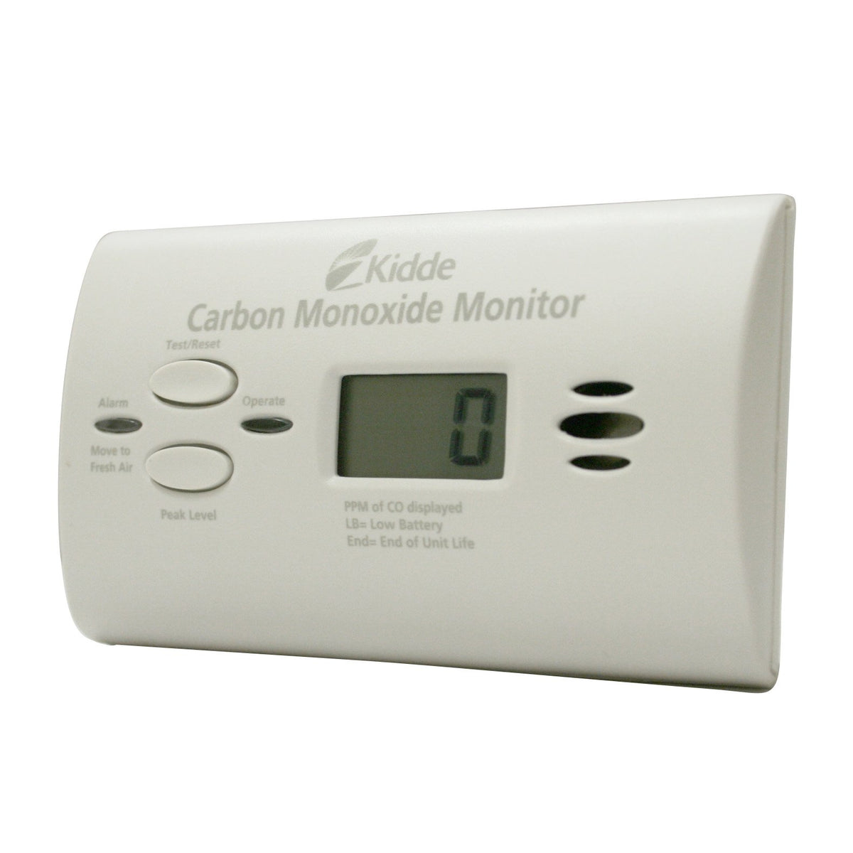 Kidde KN-COU-B digital display view shows CO levels for easy monitoring