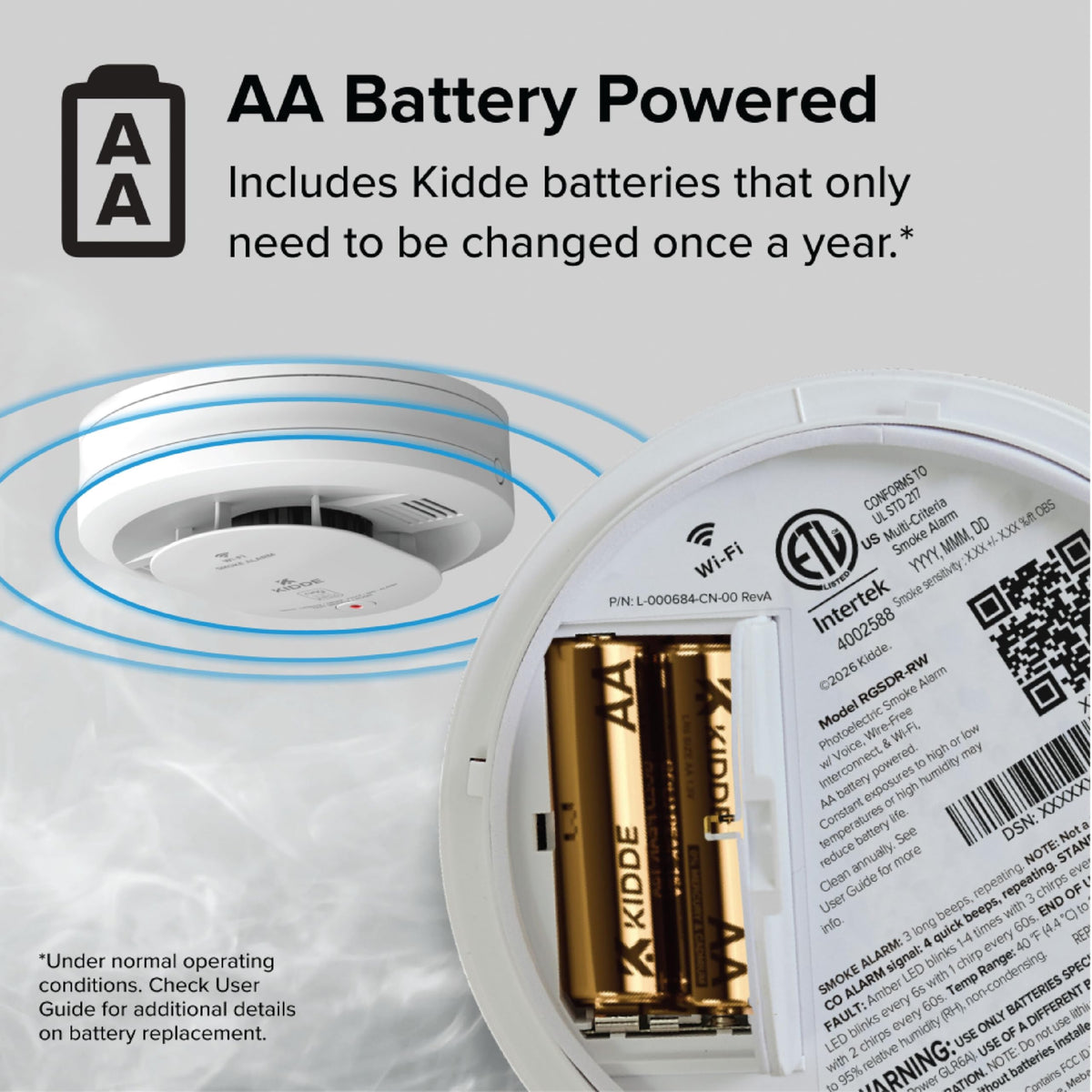 Kidde detector reduces nuisance alarms compared to older models.
