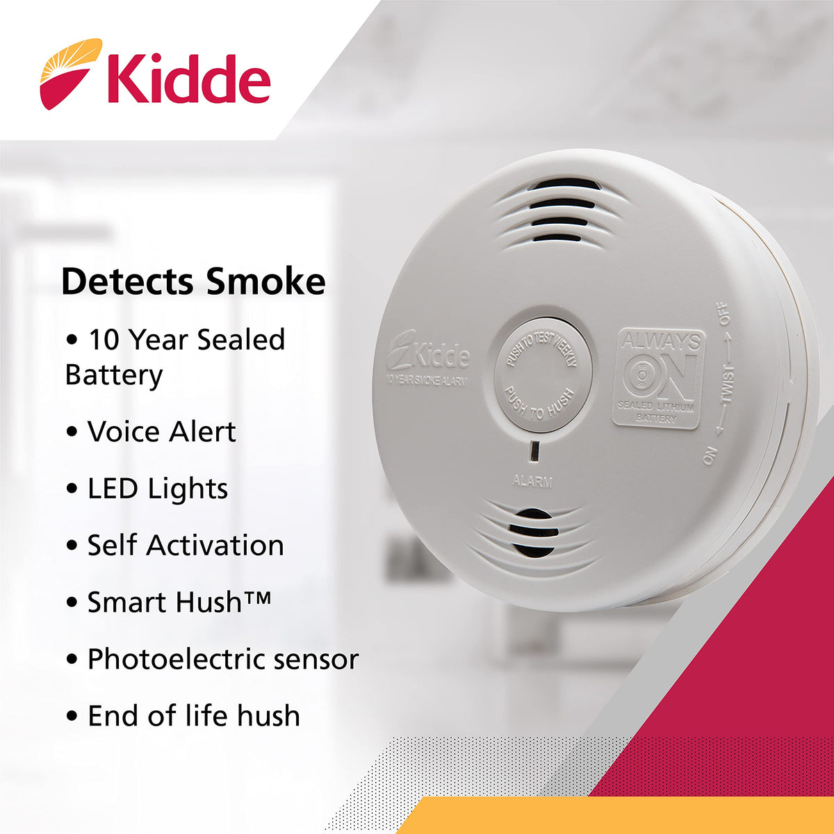 Kidde P3010B battery indicator showing long life for outage reliability