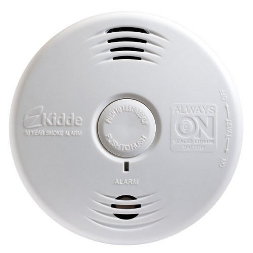 Kidde P3010B front view smoke detector mounted on ceiling for safety