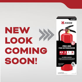 Kidde rechargeable extinguisher front view suitable for reuse after servicing.