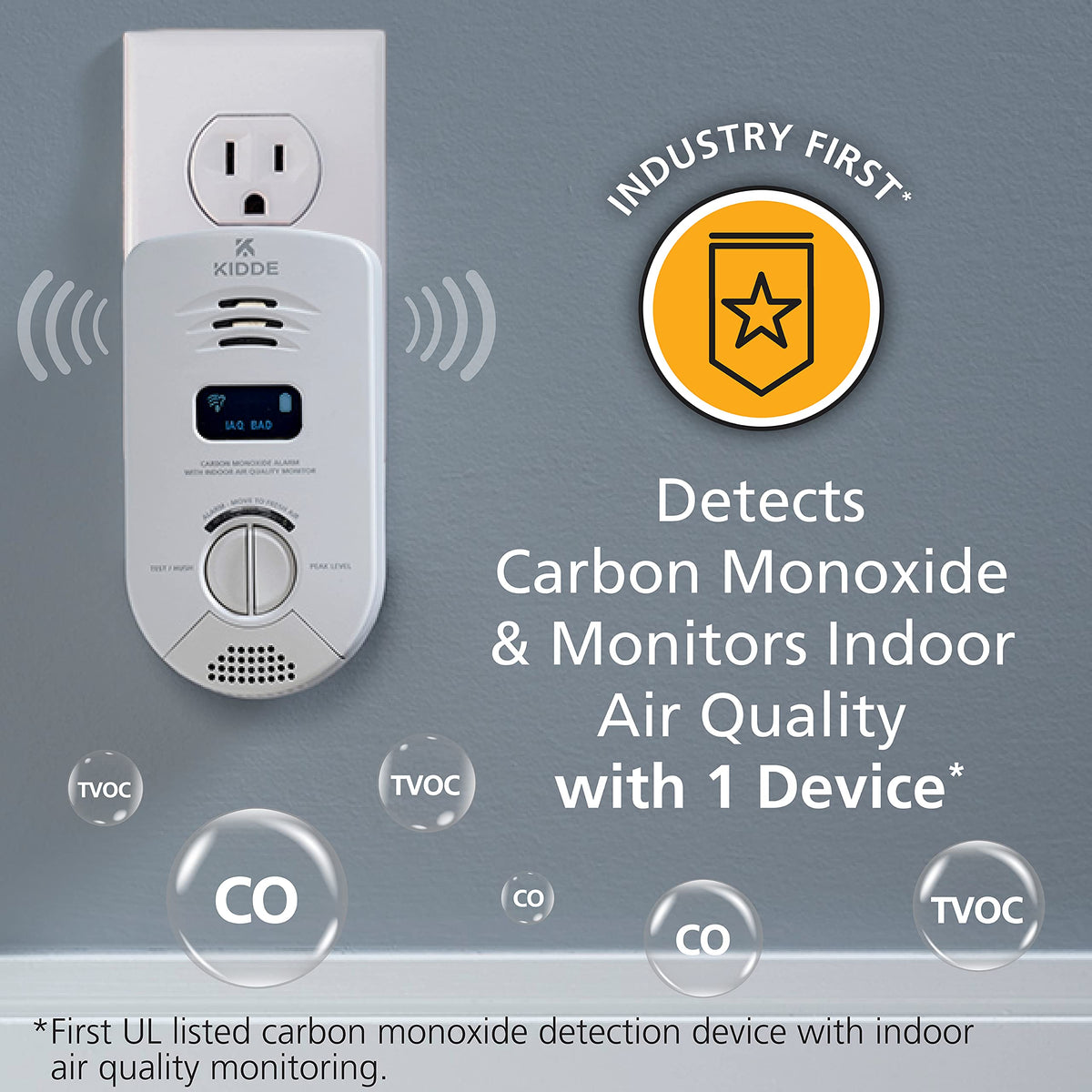 Kidde CO detector voice alert announces hazard in real time