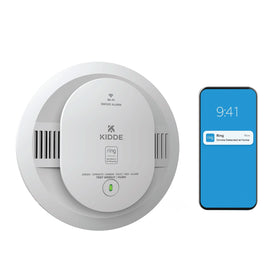 Kidde smart smoke detector with Ring app real-time alerts across your home.