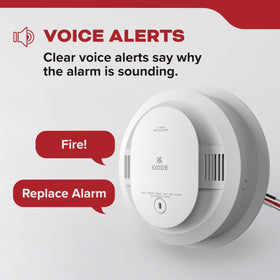 Kidde smoke detector red LED shows visual status during smoke events.