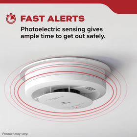 Kidde smoke detector UL217 test image emphasizes compliance with safety standards.