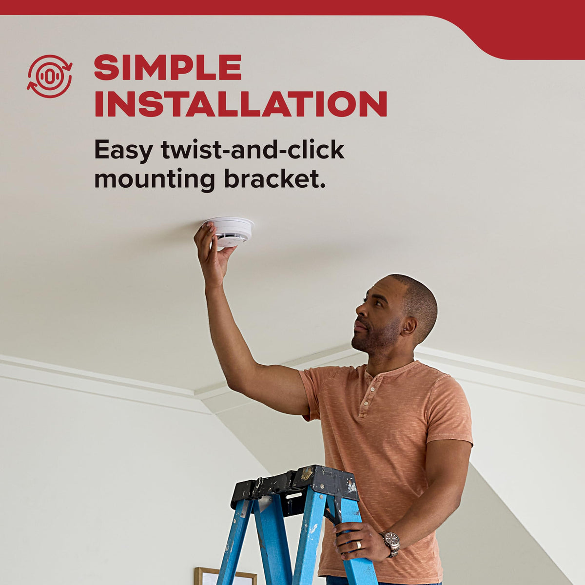 Kidde smoke-detector wall mount demonstrates simple home installation and placement options.