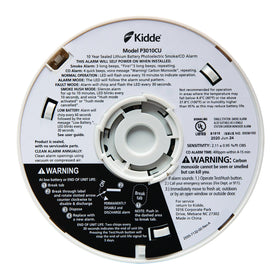 Kidde unit shows Test-Hush button for easy silencing of false alarms.