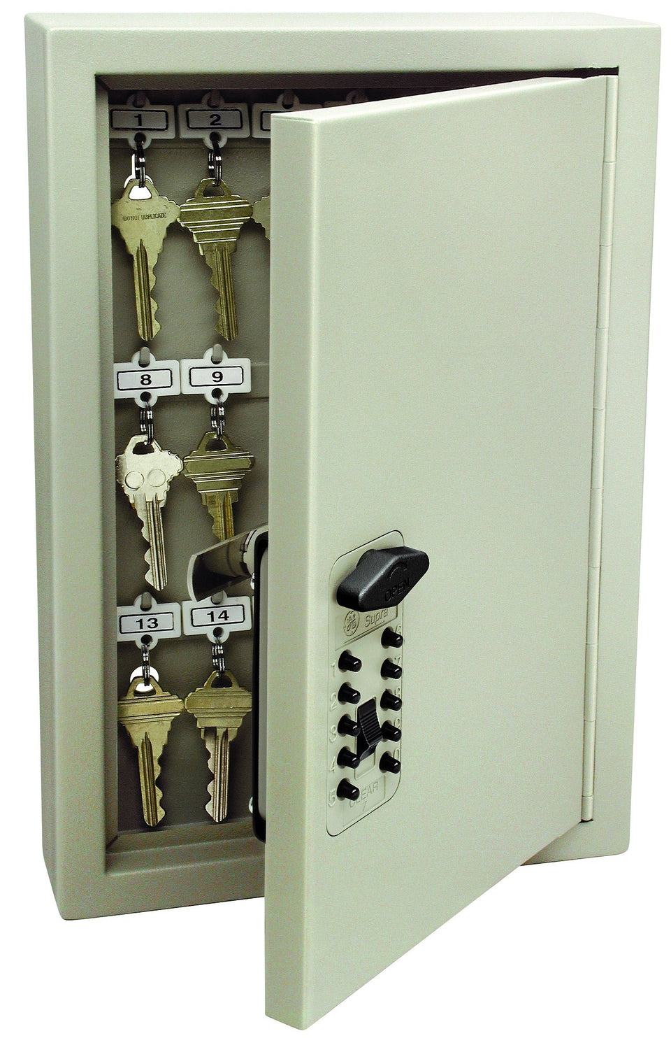 Kidde TouchPoint 30-key locker front view shows sturdy 16-gauge steel.