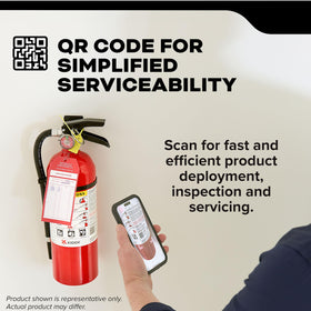 Kidde 4A60BC UL Listed extinguisher with six-year warranty.