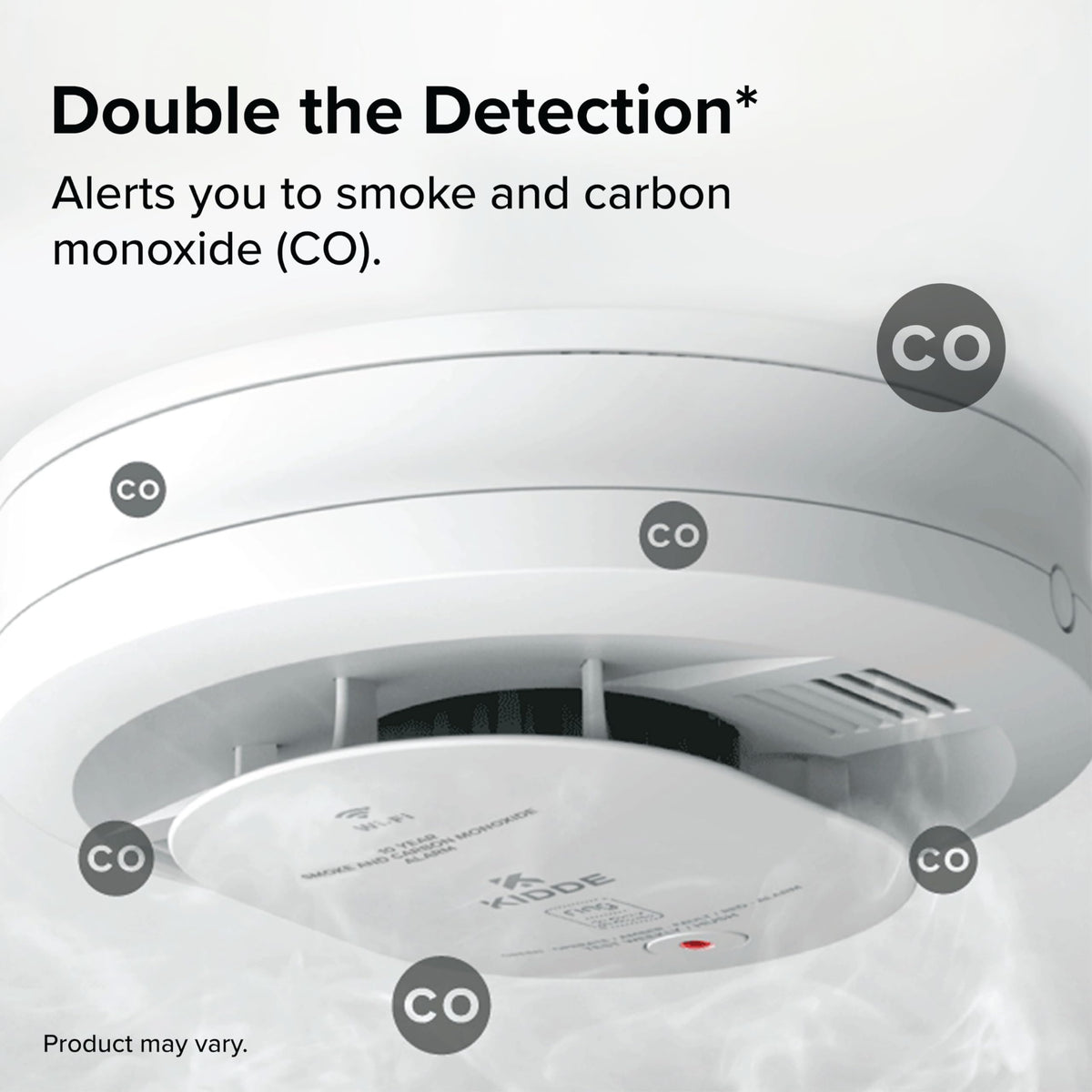 Kidde voice alerts clearly indicate Fire or Carbon Monoxide hazards.