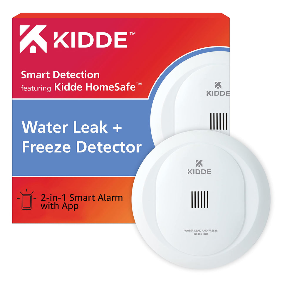 Kidde WiFi water-leak detector front view enables early warning with mobile alerts.