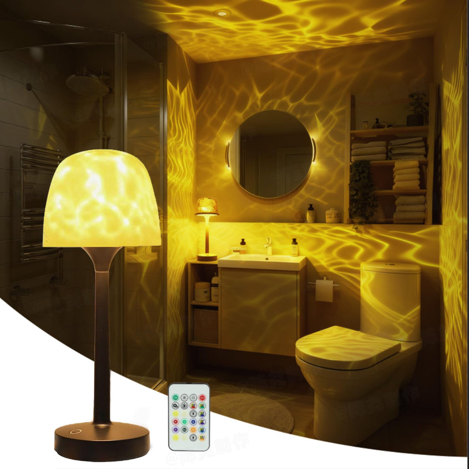 KidoYean cordless ocean wave projector front view for calming ambient lighting