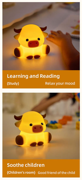 KidoYean Highland Cow Night Light includes USB charging cable