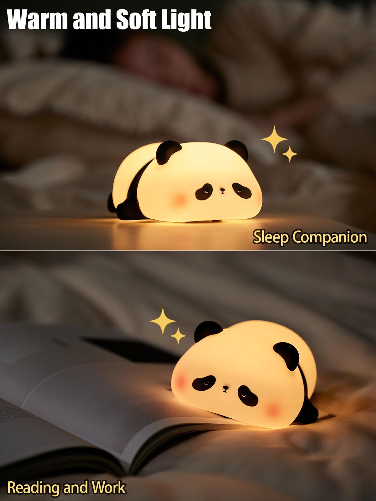 KidoYean Panda night light used for camping or emergency lighting.