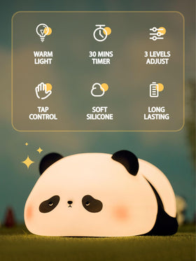 KidoYean Panda night light side view showing gentle ambient illumination.