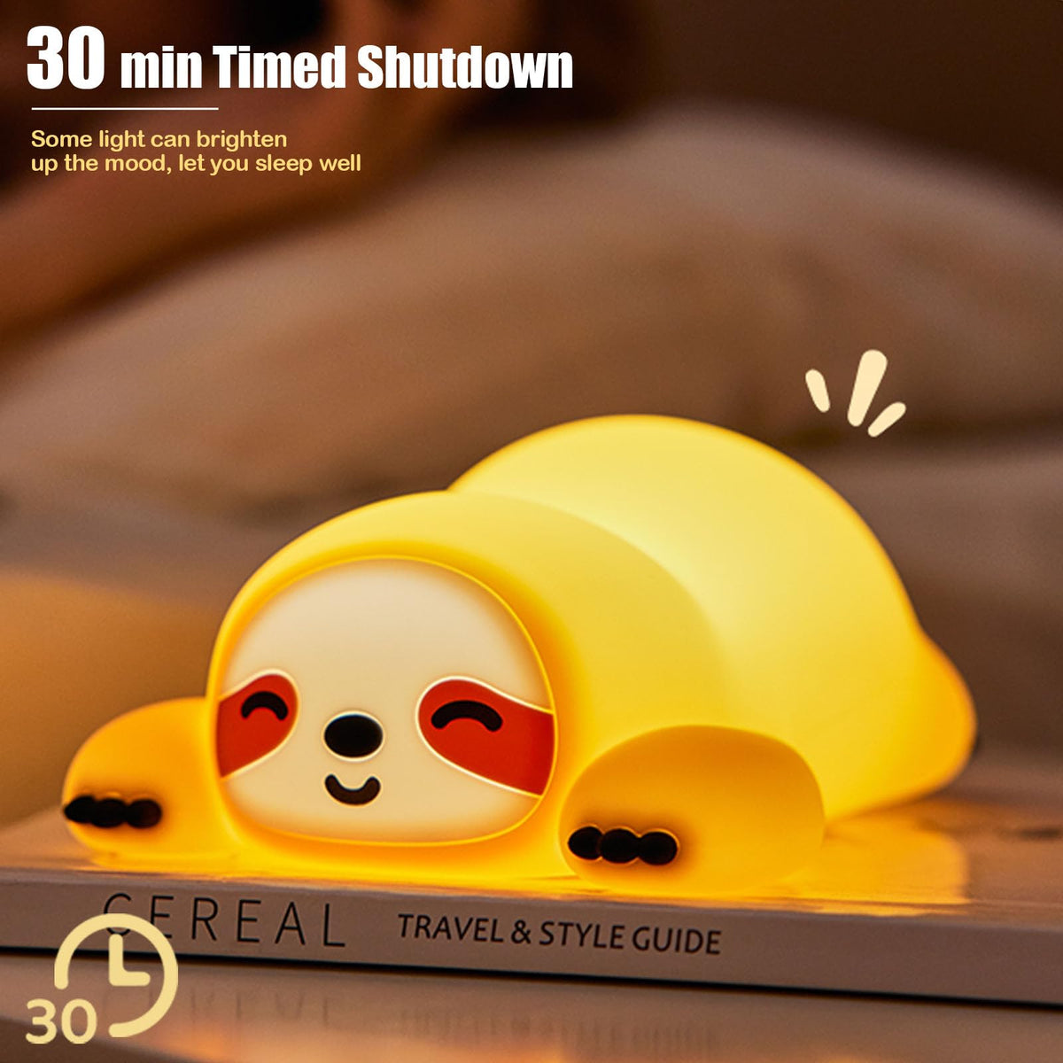 KidoYean sloth night light timer feature helps children fall asleep