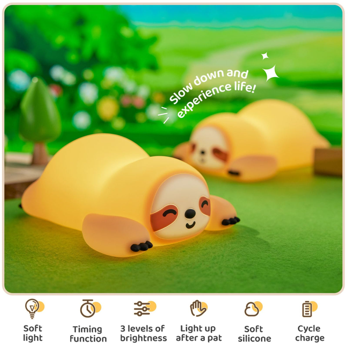 KidoYean sloth night light kid-friendly design with BPA-free material