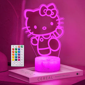 KIEAL 16 Colors Cartoon Night Light with 3D illusion brightens kids' room