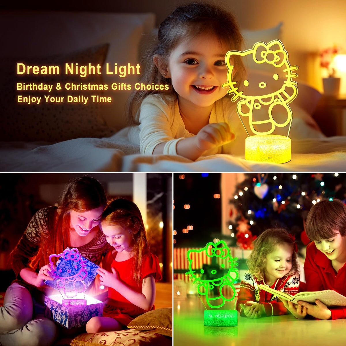 KIEAL USB or Battery Powered Night Light for flexible power