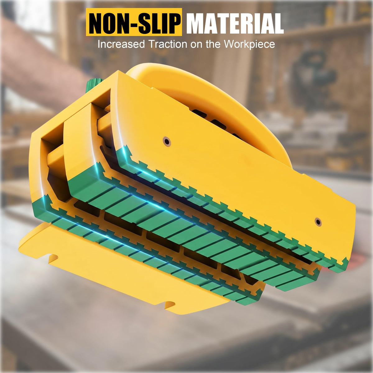 Kiahao push block keeps the workpiece stable through every cut.