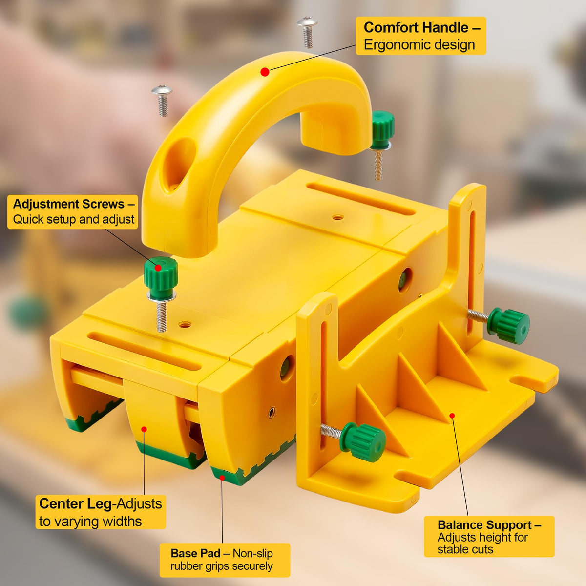 Kiahao safety-focused push block helps maintain control during difficult cuts.