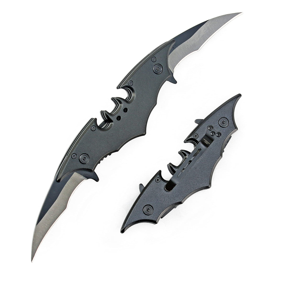 Kii Dark Twin Blade Knife bat-wing design enables rapid dual access