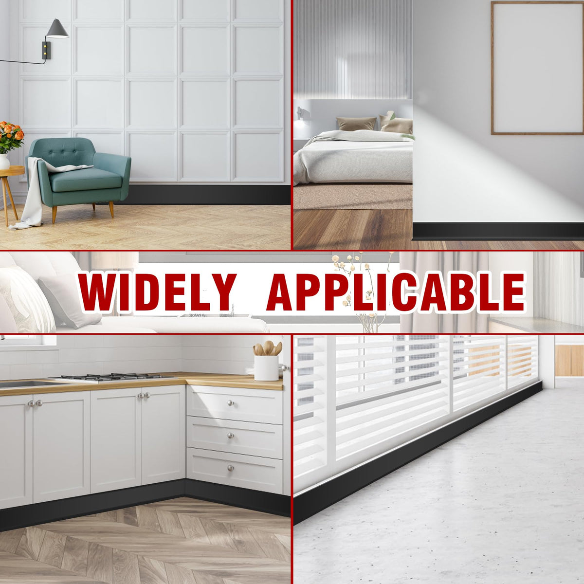 Kikerike baseboard protection shields walls and corners in busy spaces.