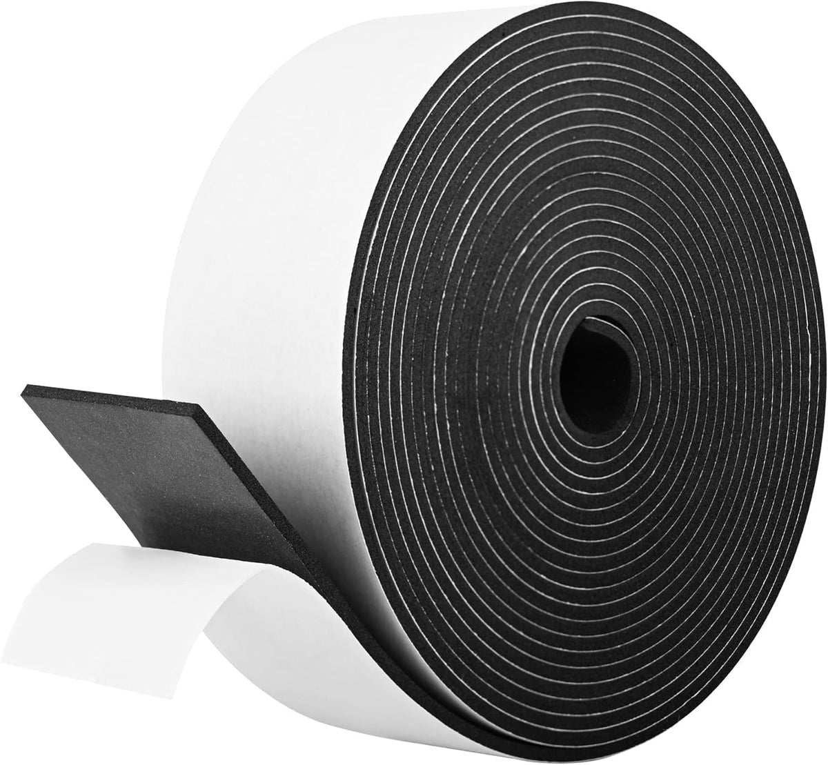 Kikerike foam tape 2in wide provides strong adhesion for door and window sealing.