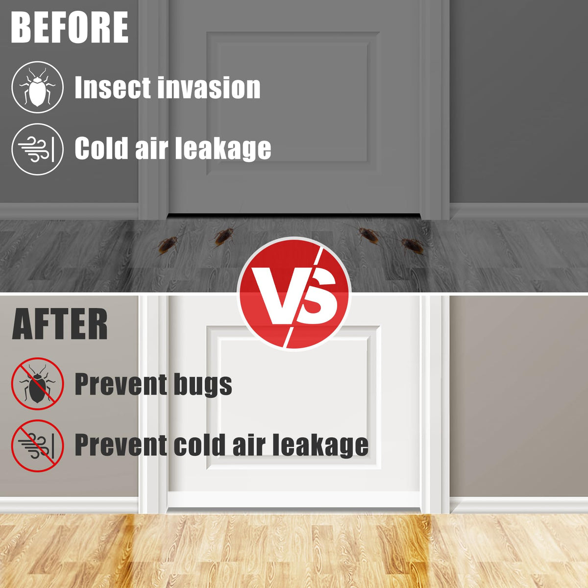 Kikerike garage and shower threshold seal for added protection.